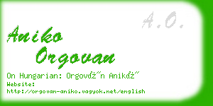 aniko orgovan business card
